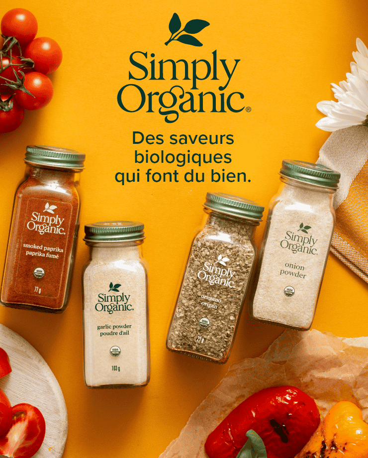 Simply Organic. Des saveurs biologiques qui font du bien.