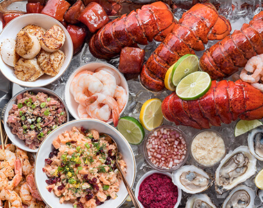 Poissons et fruits de mer en plein hiver