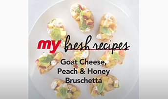 Goat Cheese, Peach Honey Bruschetta