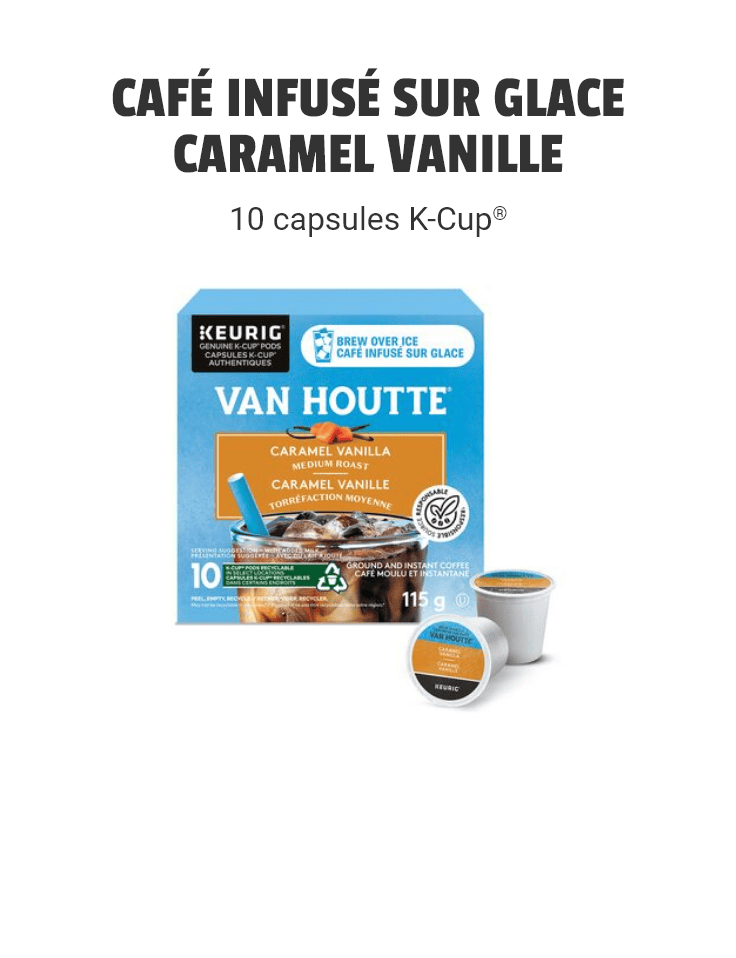 VAN HOUTTE® aromatisé au caramel vanille, sur glace 10 capsules K-Cup®