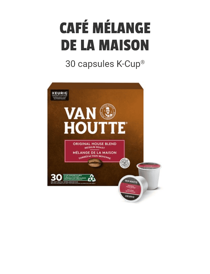 VAN HOUTTE® torréfaction moyenne, Mélange de la maison 30 capsules K-Cup®
