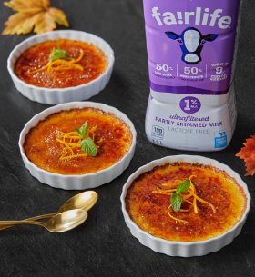 Crème brûlée à l'érable et à l'orange fairlife