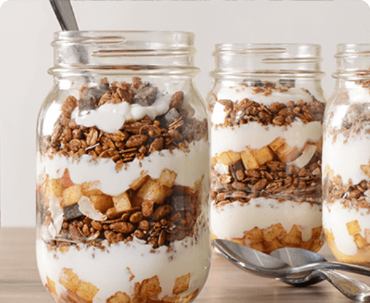 Parfaits de croustillant aux pommes