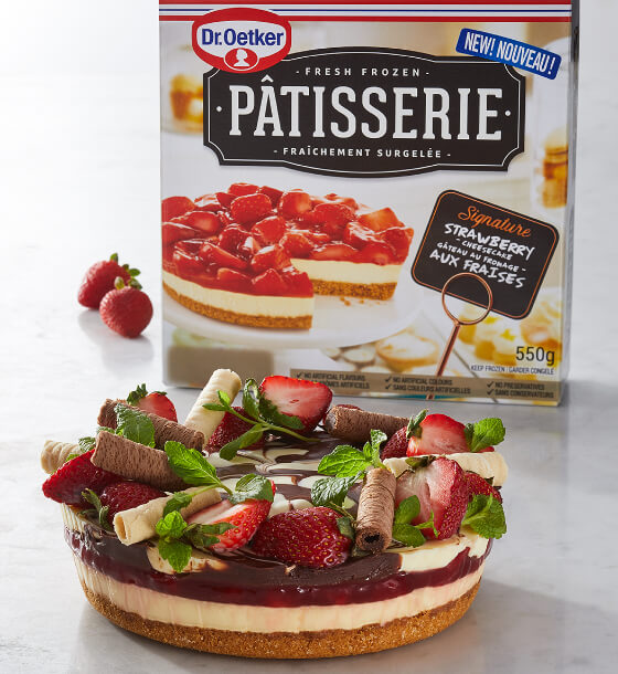 Gâteau au fromage marbré aux fraises