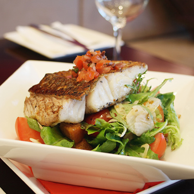 Almond-crusted barramundi