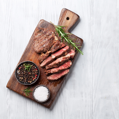 Top Sirloin Steaks with Oyster Mushrooms and Horseradish