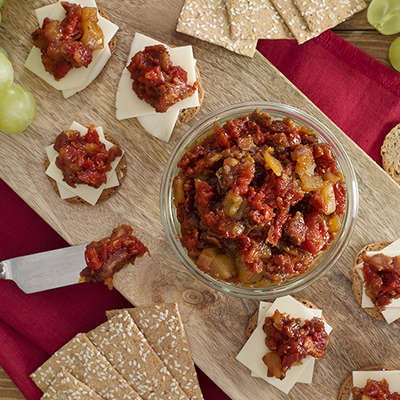 Confiture de tomates et de bacon avec bourbon