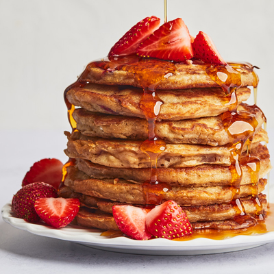 Strawberry kombucha pancakes