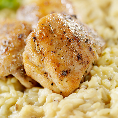 Hauts de cuisses de poulet, sauce mandarine