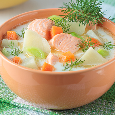 Salmon Stew With Violet Mustard and Fresh Mint