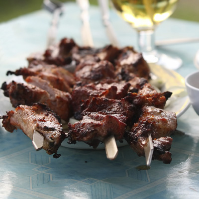 Mini-brochettes de boeuf moutarde et miel