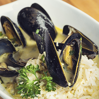 Moules au caris