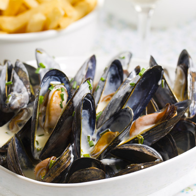 Moules aux deux moutardes