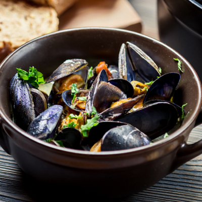 Mussels in Coriander Marinade