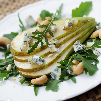 Pears Stuffed with Ermite Cheese and Crab