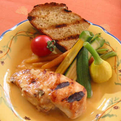 Chicken Breasts with Havarti and Port-flavoured Strawberries