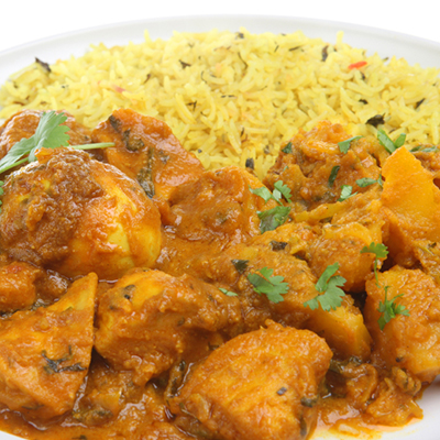 Poulet au riz basmati glacé au cappucino et biscotti