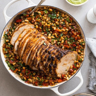 Salade tiède de longe de porc à l'espagnole