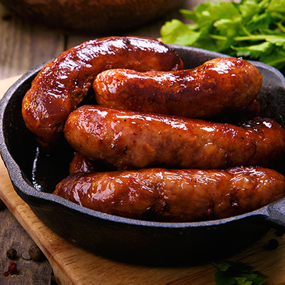 European Sausages with Apples and Beer