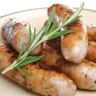 European Sausages with Garlic Sauce