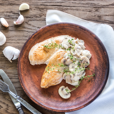 Turkey Breast Steaks with Mushroom Sauce