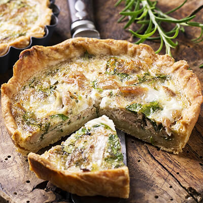 Tarte aux poireaux et aux pommes