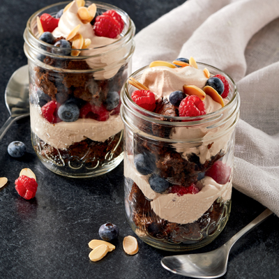 Fudgy brownie mocha trifles