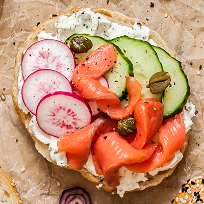 Bagel à la truite fumée