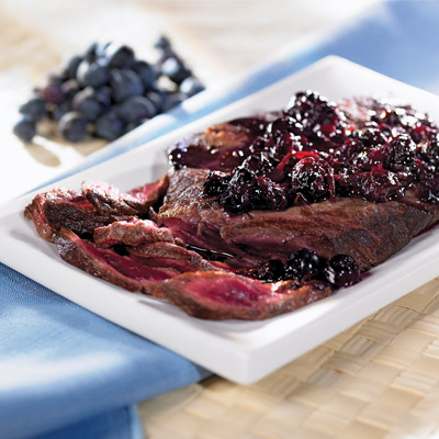 Flank Steak with Orange-blueberry Sauce