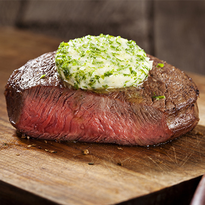 Steaks with Basil Butter