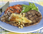 Inside Round Steaks with pine nuts and cheese