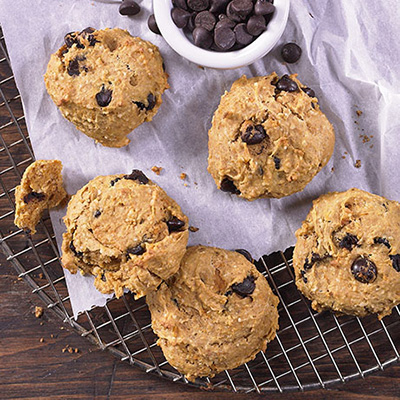 Biscuits moelleux à la patate douce et aux pépites de chocolat