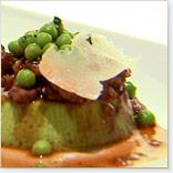 Belgian Blue Beef Spanish-style (pea flan)