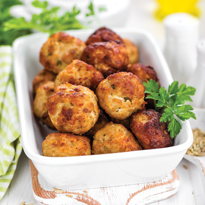 Boulettes de boeuf, sauce à la ciboulette