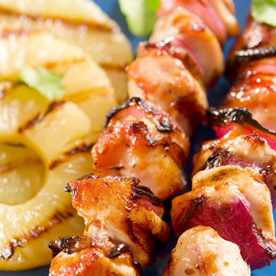 Brochettes de dindon aux fruits