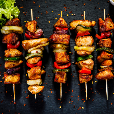 Pork Brochettes with Beer