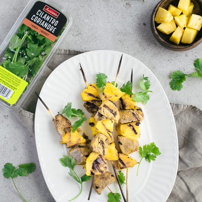 Turmeric Pork Brochettes With Grilled Pineapples