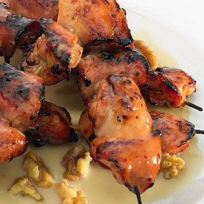 Brochettes de poulet à la crème d'érable