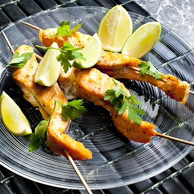 Grilled Sesame Salmon Brochettes