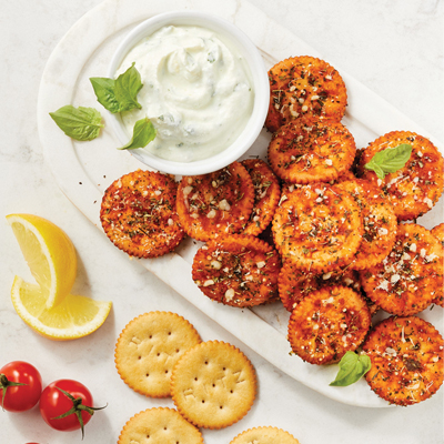 Bruschetta RITZ avec trempette de ricotta et citron