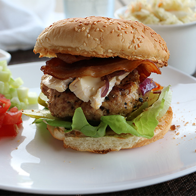 Cheese and Olive Stuffed Burgers