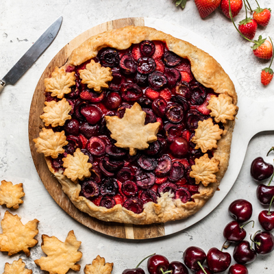 Canada Day Cherry and Strawberry Galette