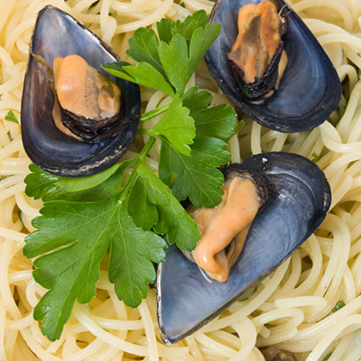 Casserole de spaghettini et de moules