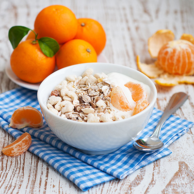 Céréales muesli aux fruits frais