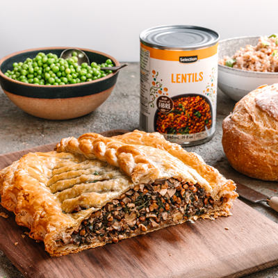 Mushroom and Lentil Wellington