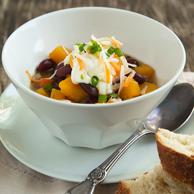 Acorn Squash and Black Bean Chowder