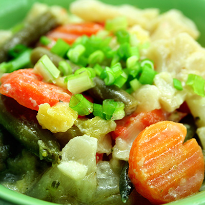 Chaudrée de légumes et fromage Suisse canadien