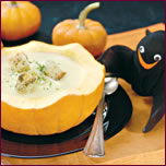 Pumpkin Soup in a Pumpkin Bowl