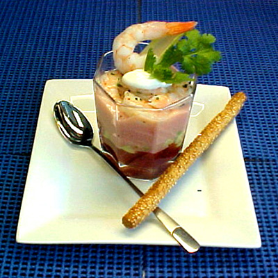 Avocado-Shrimp Cocktail in Aspic