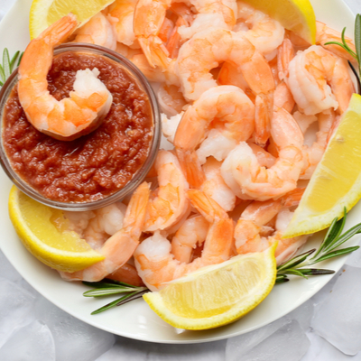 Cocktail givré et crevettes